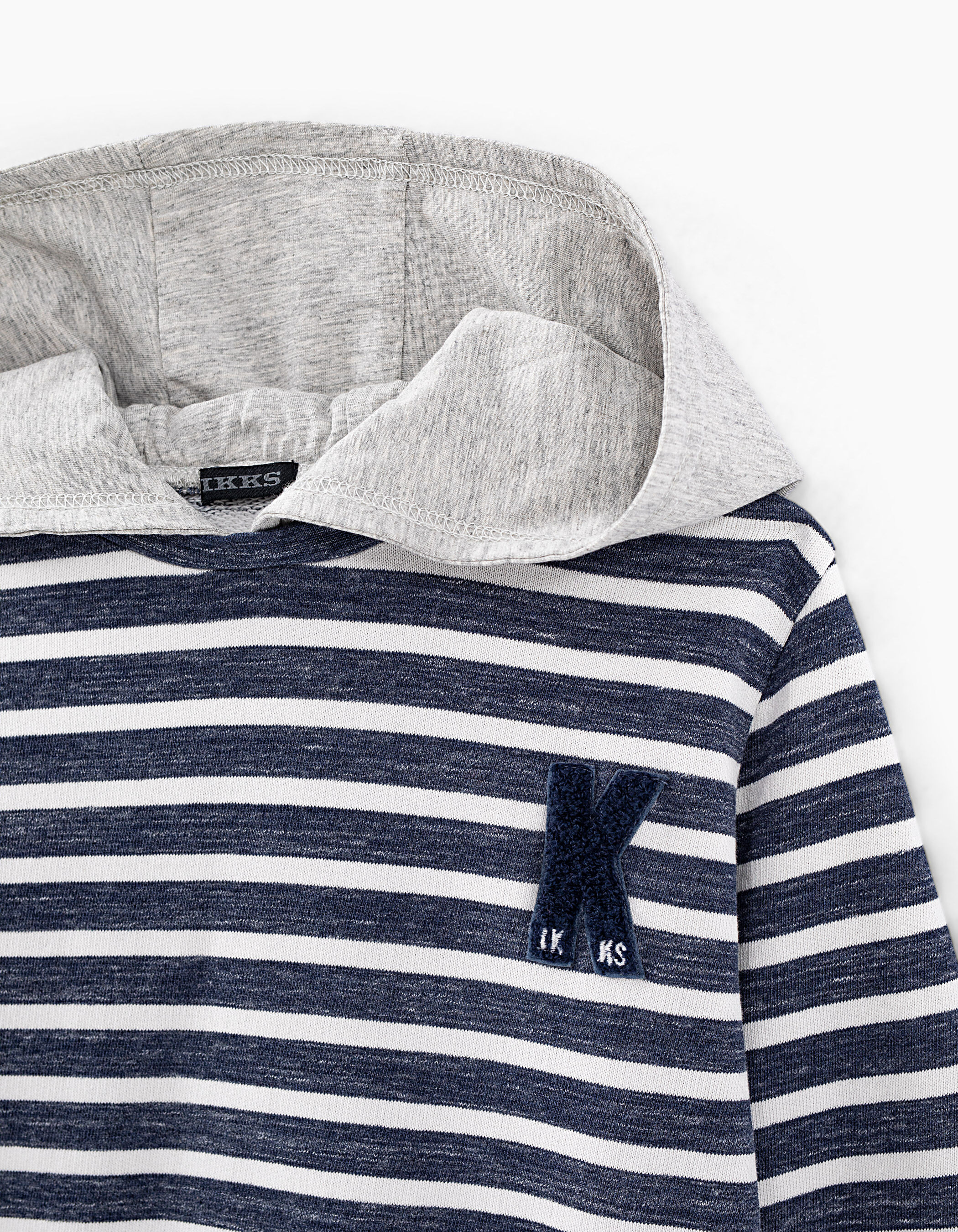 Navy and white striped hoodie deals