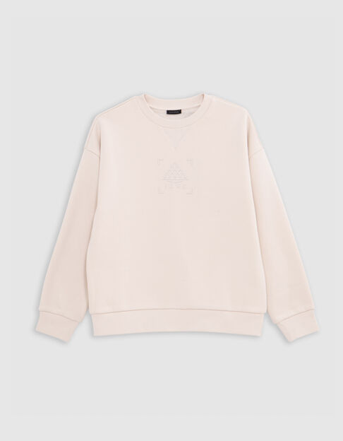 Boy's beige visual gum pyramid sweatshirt - IKKS