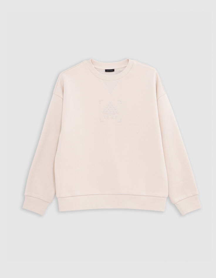 Boy's beige visual gum pyramid sweatshirt-1