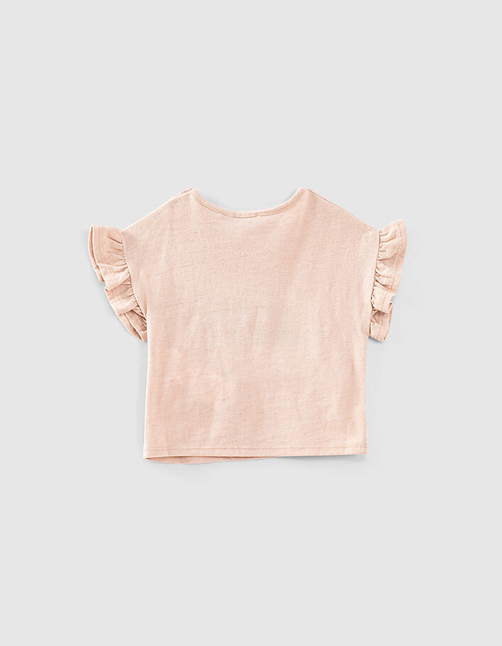 Poederroze bio T-shirt busje en borduursel babymeisjes  - IKKS