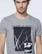 Grau meliertes Herren-T-Shirt Rock&Free mit Laser-4