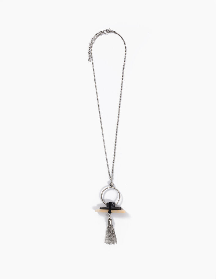 Women’s decorative stone ring and tassels long necklace - IKKS