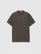 T-shirt kaki coton bio relief filet Homme-5