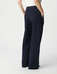 Marine geklede broek wideleg milanotricot Dames-3