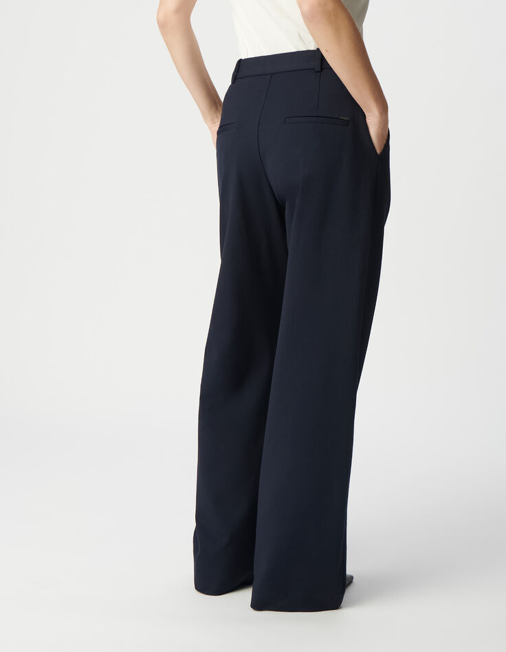 Marine geklede broek wideleg milanotricot Dames-3