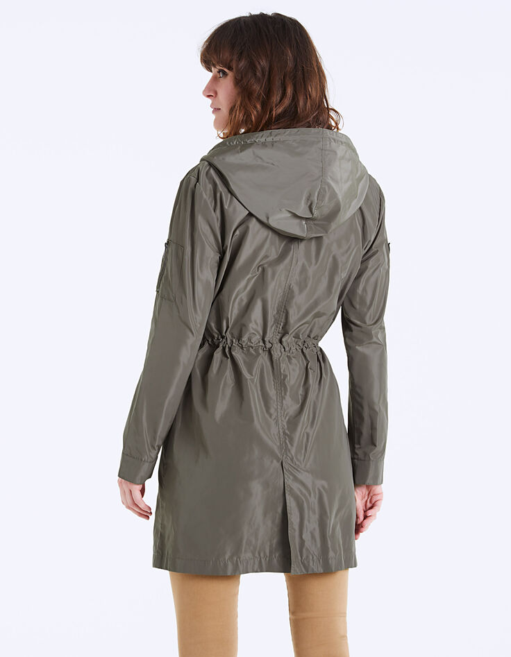 Damenparka mit Kapuze und bestickten Patches-3