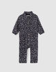 Combi longue navy imprimé cachemire Ecovero® bébé fille-1