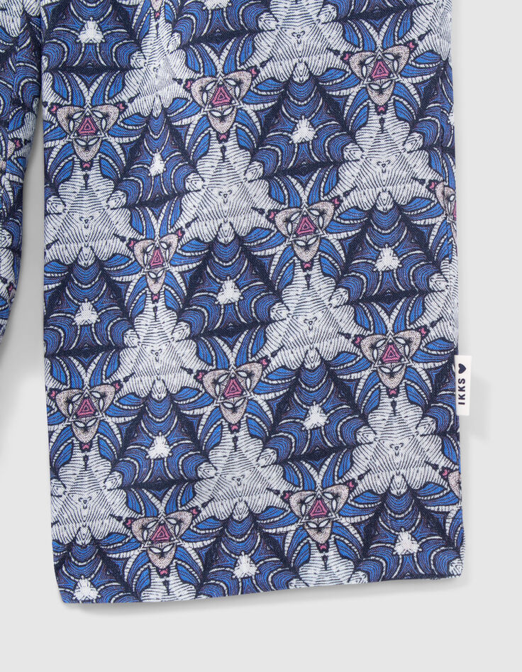 Girls' white trousers with graphic wax print-5