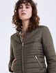 Women’s khaki leopard reversible padded jacket-4