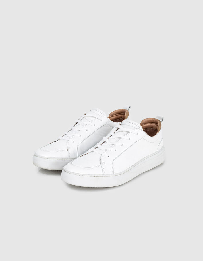 Sneakers blanches en cuir Homme-4