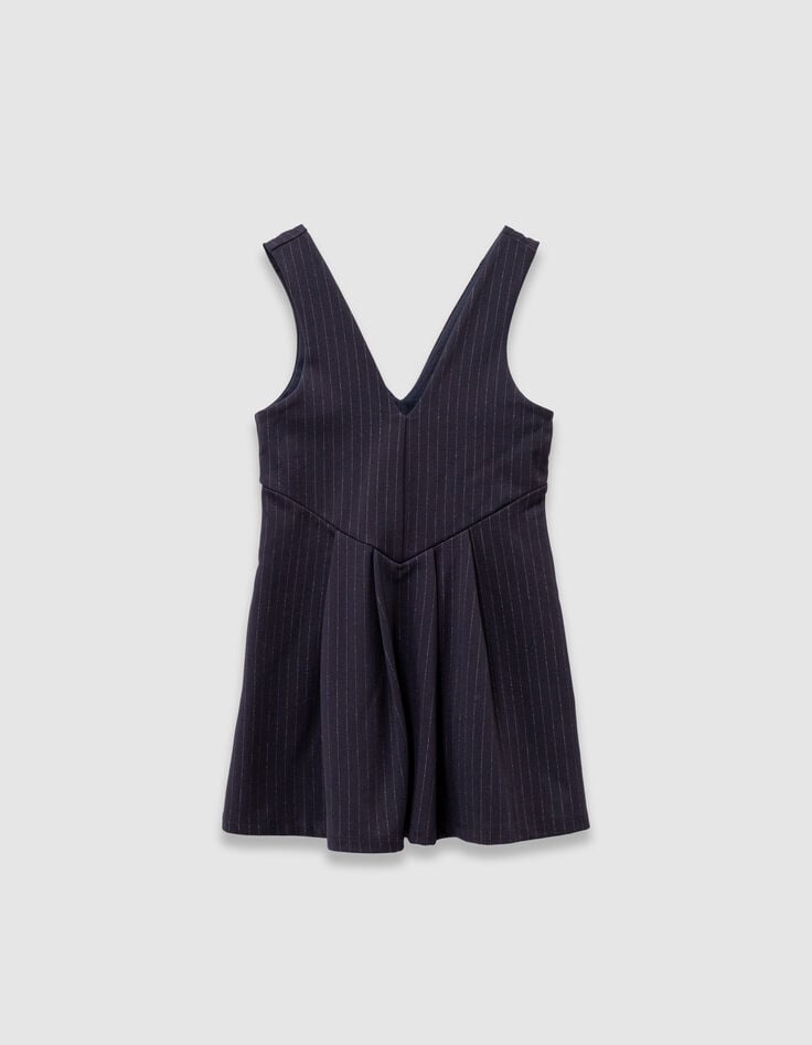 Marine 2-in-1 jurk pinstripes en ecru T-shirt meisjes-2 Marine 2-in-1 jurk pinstripes en ecru T-shirt meisjes-2