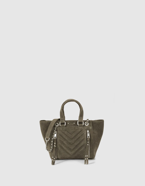 Shopper 1440 SMALL KAKI visgraatdoorstikking dames