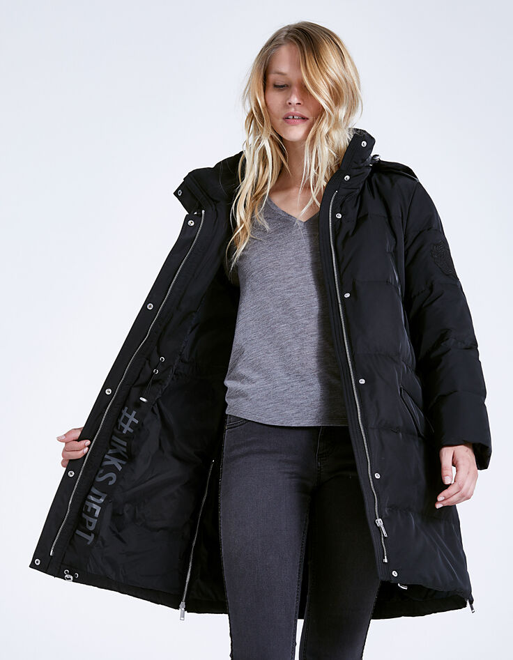Schwarze Damensteppjacke-1