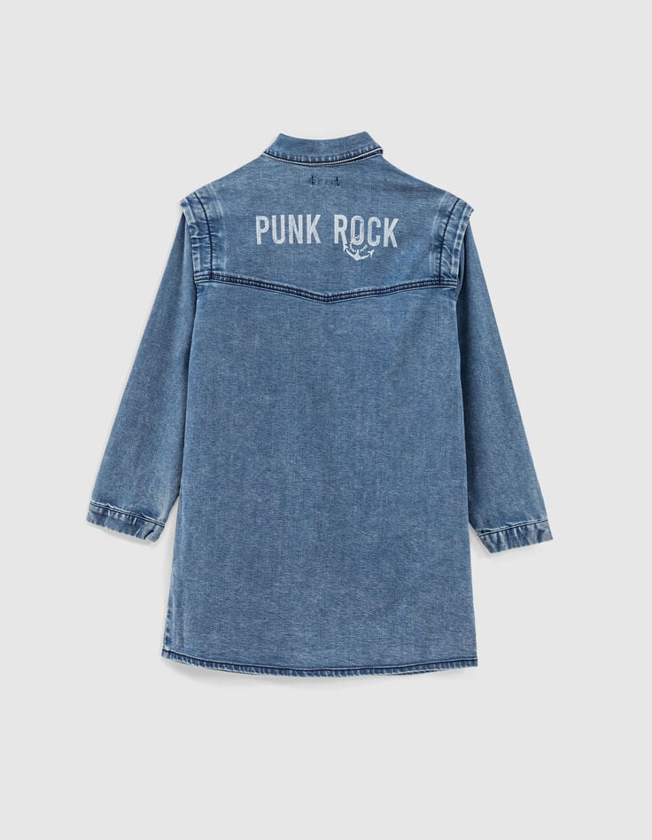 Robe chemise en jean medium blue fille-3