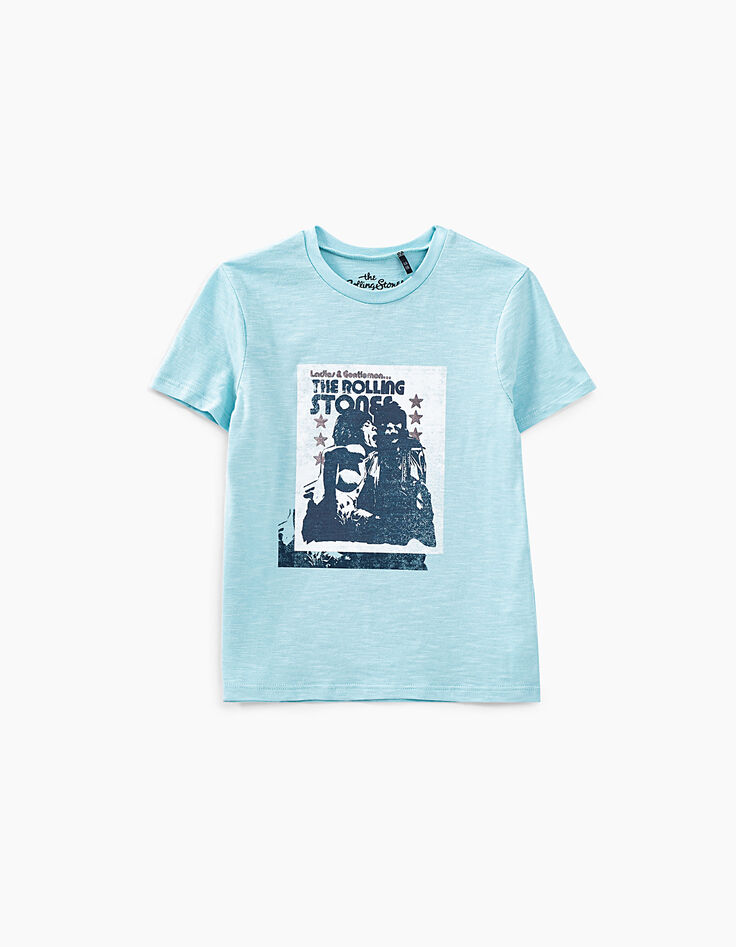 Tee-shirt turquoise rockeurs THE ROLLING STONES garçon -2