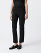 Jean droit noir délavé boutons apparents Femme-2