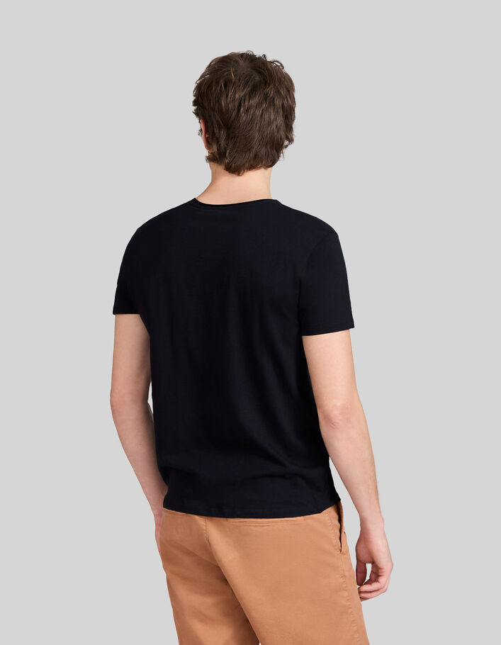 Zwart T-shirt De Essential V-hals heren - IKKS