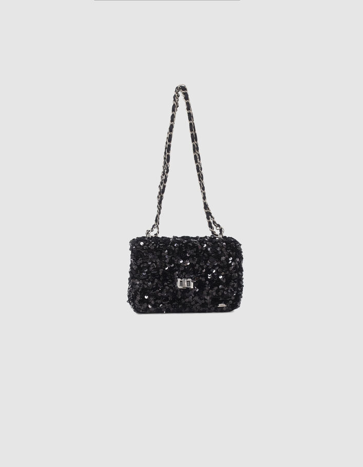 Girls’ black all sequin bag-1