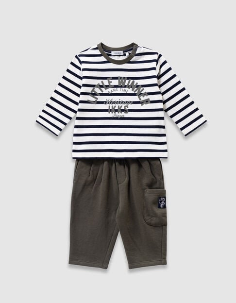 Baby boys’ striped T-shirt and trousers outfit - IKKS