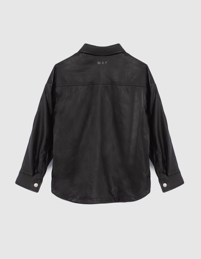 Girls’ black overshirt in synthetic fabric - IKKS
