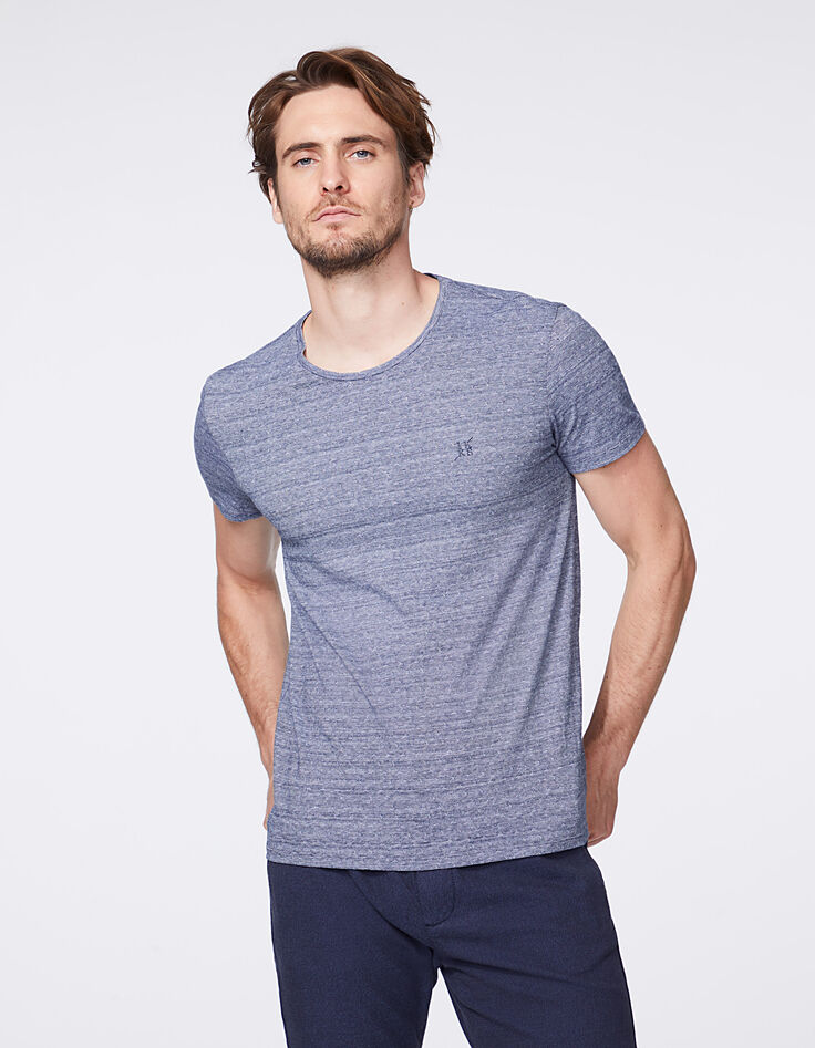 Camiseta índigo jacquard geométrico Hombre-2