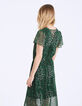 Grünes Maxikleid mit Leo-Print-3