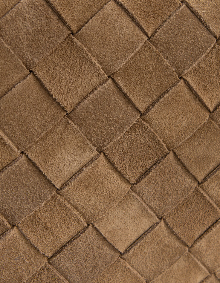Women's sand woven suede 1440 Steward Bag-9