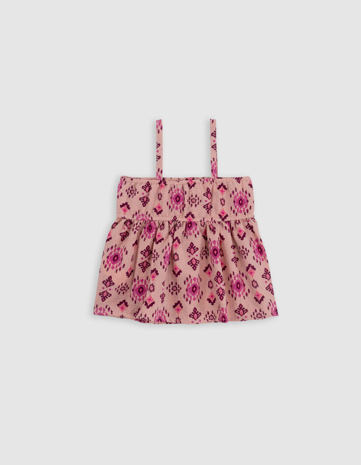 Rosa Caraco mit Maxi-Ethno-Print für Mädchen-3