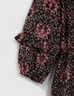 Baby girls’ black lily print dress-6