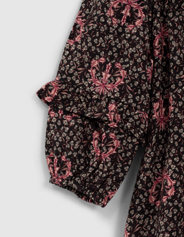 Robe noire imprimé fleurs de lys bébé fille - IKKS