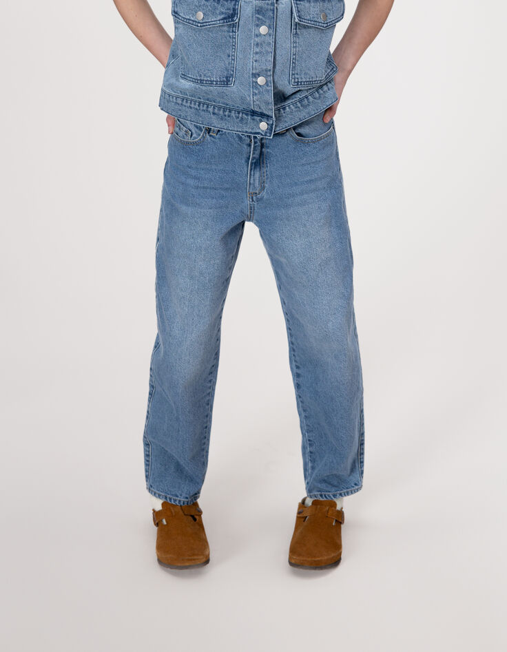 Blaue Gaucho-Mädchenjeans-1 Blaue Gaucho-Mädchenjeans-1
