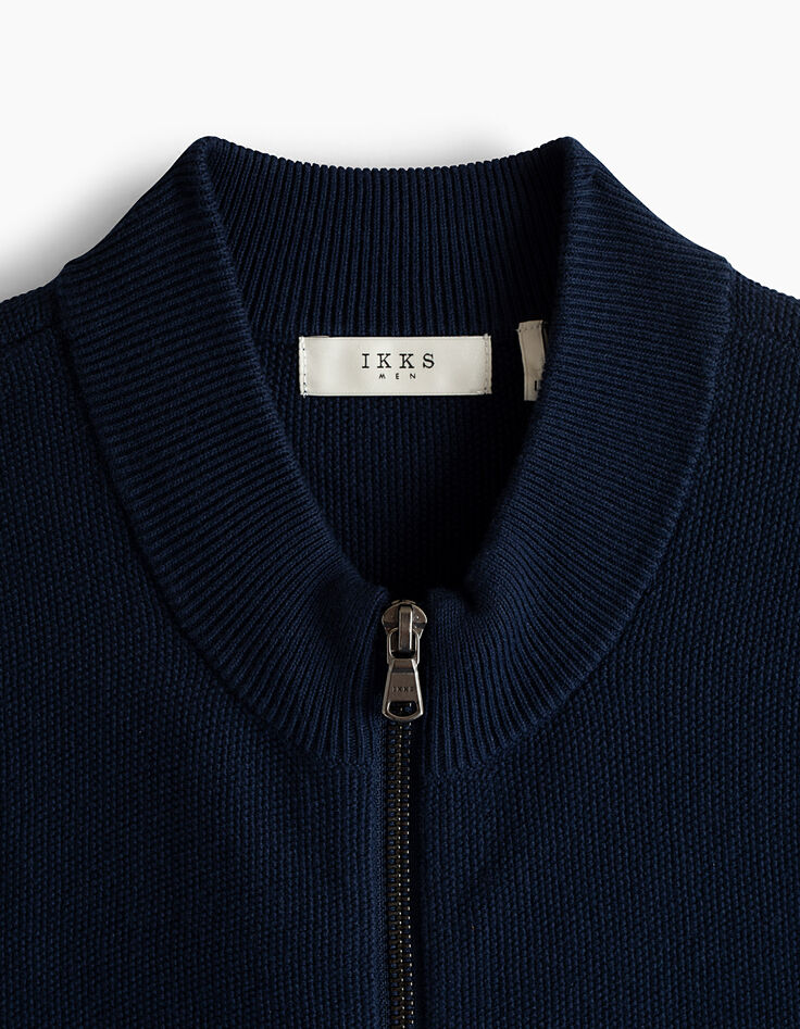 Men’s indigo textured cardigan-4 Men’s indigo textured cardigan-4