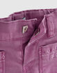 Baby girls’ mauve jeans with ethnic embroidery-4