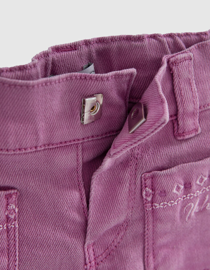 Malvenfarbene Jeans mit Ethnic-Stickerei für Babymädchen - IKKS