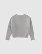 Pull gris chiné tricot côtelé fille-3