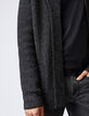 Cardigan noir tricot à col châle Homme-4