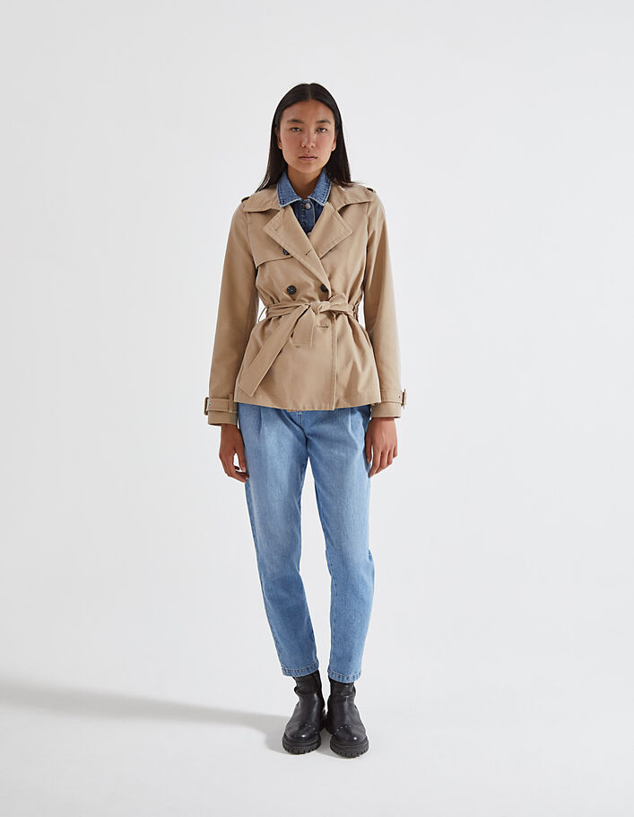 Women’s trench coat with double denim facing - IKKS