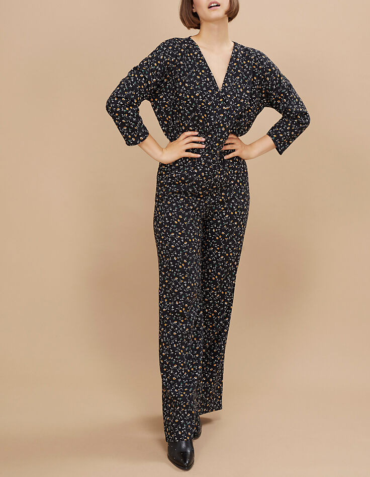 Mono negro estampado florecitas I.Code-1