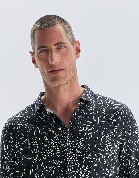 Chemise REGULAR marine LENZING™ ECOVERO™ imprimé graffiti Homme
