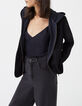 Americana negra pieza capucha milano gris mujer-1