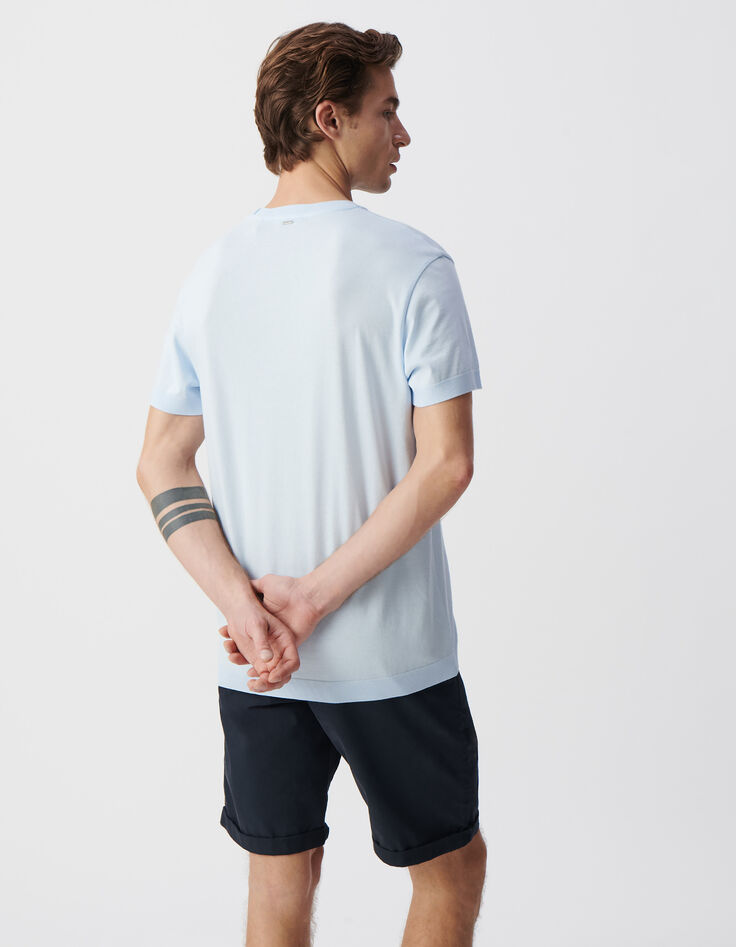Men’s sky cotton modal crew neck T-shirt-2