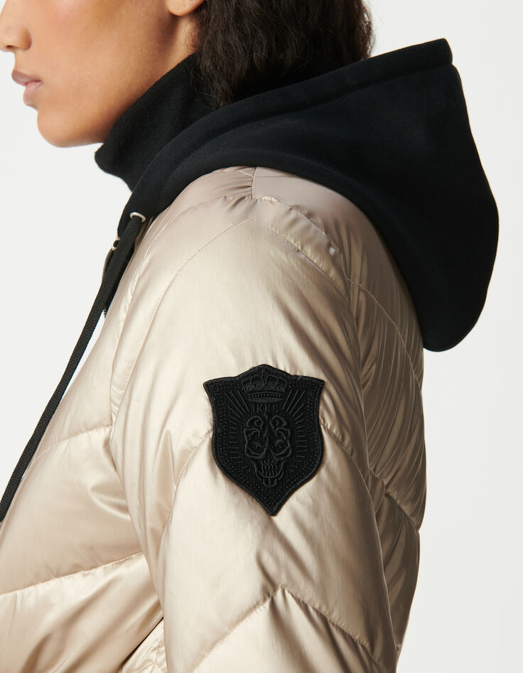 Sous-doudoune gold capuche molleton noir Femme-5