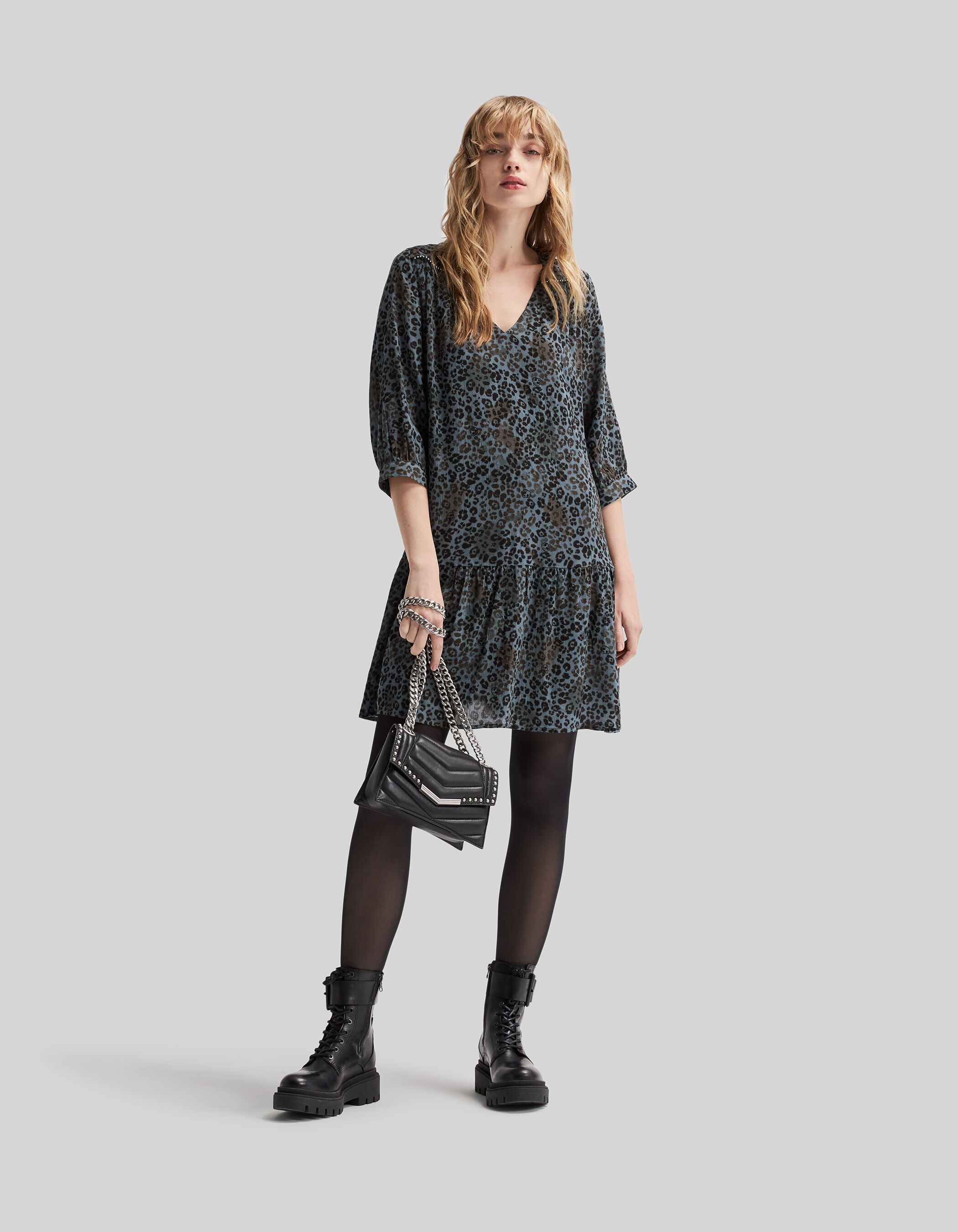 Women s blue LENZING ECOVERO panther top
