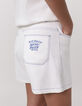 Short en jean blanc surpiqûres bleues fille-3