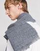 Men’s mouse grey fringed scarf-4