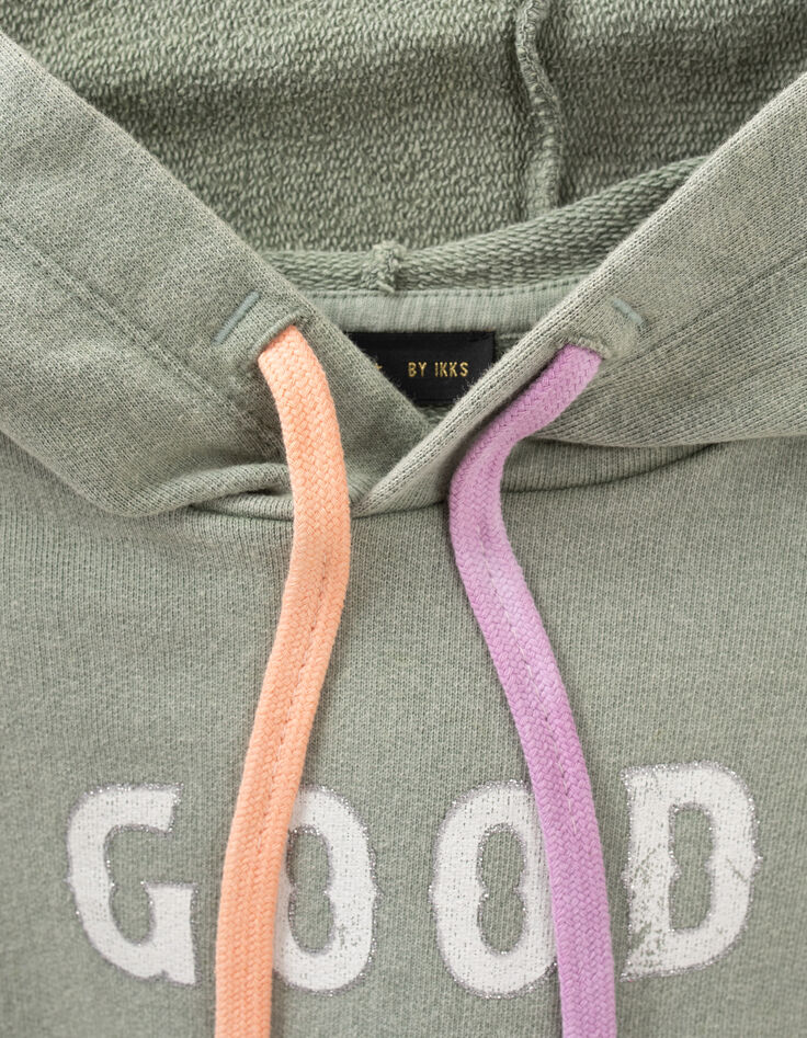 Sudadera verde cropped cordones tie&dye-3