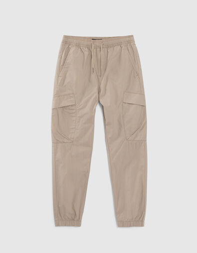 Pantalon BATTLE beige taille et bas élastiqués garçon - IKKS