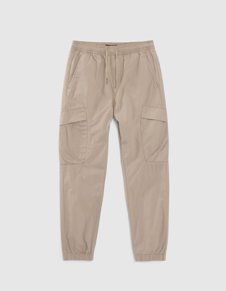 Pantalon BATTLE beige taille et bas élastiqués garçon-1