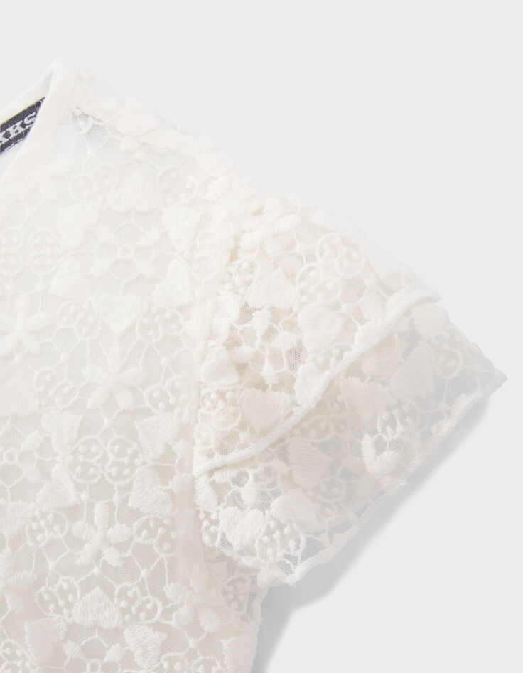 Gebroken witte blouse kant geborduurd meisjes-6