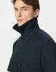 Men’s navy long trench coat with belt-4